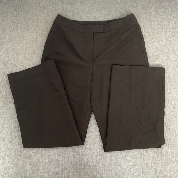 EVAN-PICONE Classic Brown Dress Pants 6 Petite Lined Mid Rise Straight Leg - Picture 2 of 14